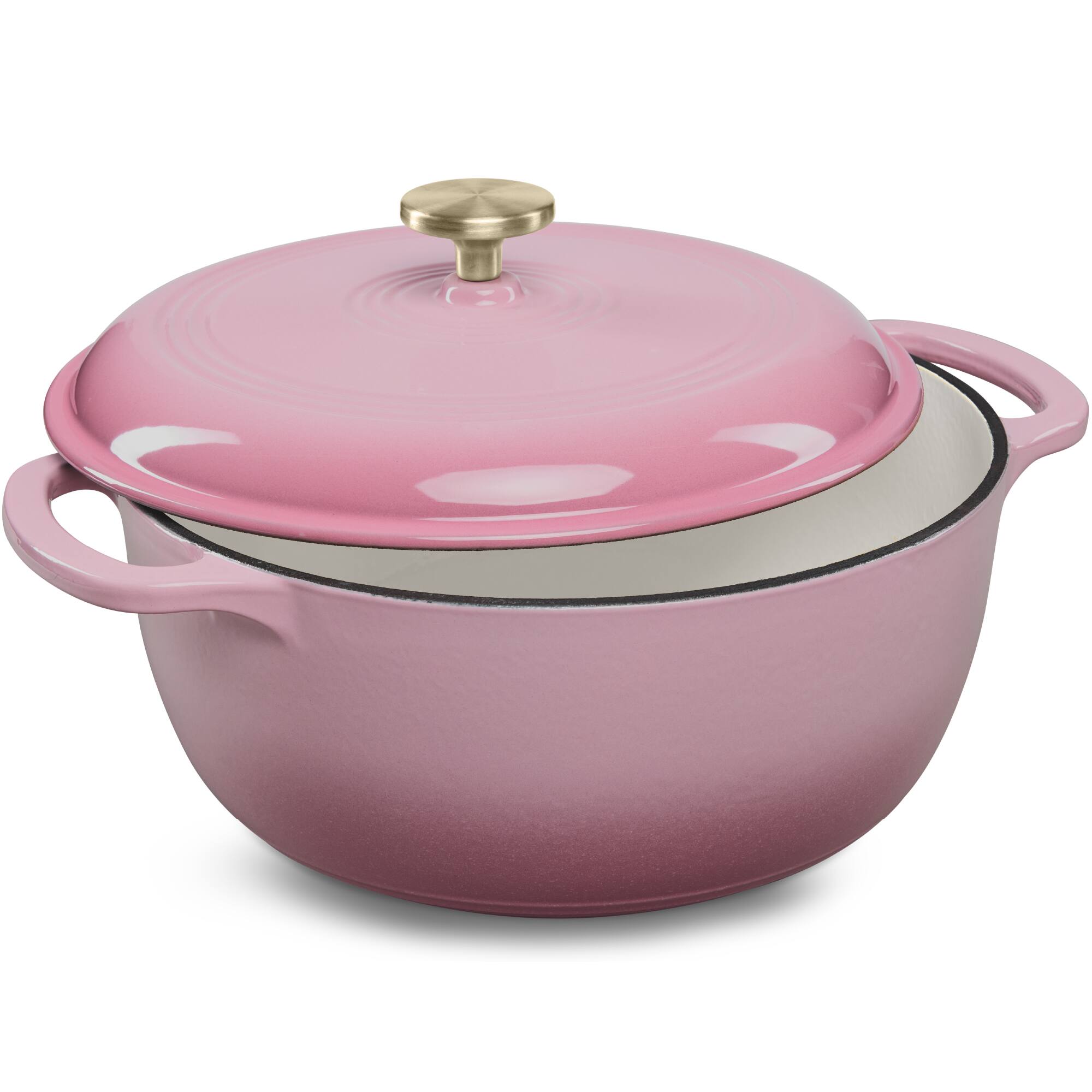 Front. Best Choice Products - Best Choice Products 6 Quart Cast-Iron Dutch Oven, Heavy-Duty Kitchenware w/ Enamel, Side Handles - Pink Champagne - Pink Champagne.