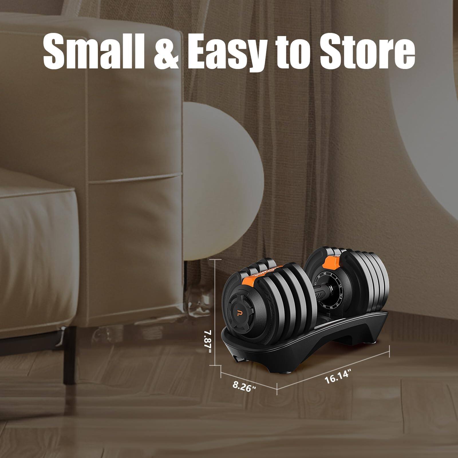 Small & Easy to Store  
7.87" x 8.26" x 16.14"