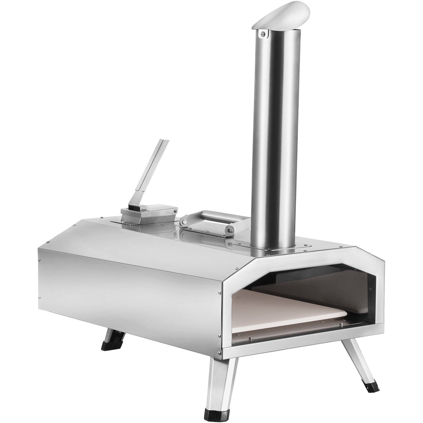 Alt View 8. Glintex - 12in Pizza Oven Outdoor Wood Pellet Maker, Portable Stainless Steel BBQ for Camping and Backyard. - Silver.