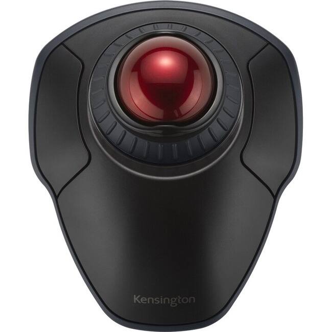 Kensington - Orbit Wireless Trackball with Scroll Ring - Black - Optical - Wireless - Bluetooth/Radio Frequency - 2.40 GHz - Wireless - Black,Red