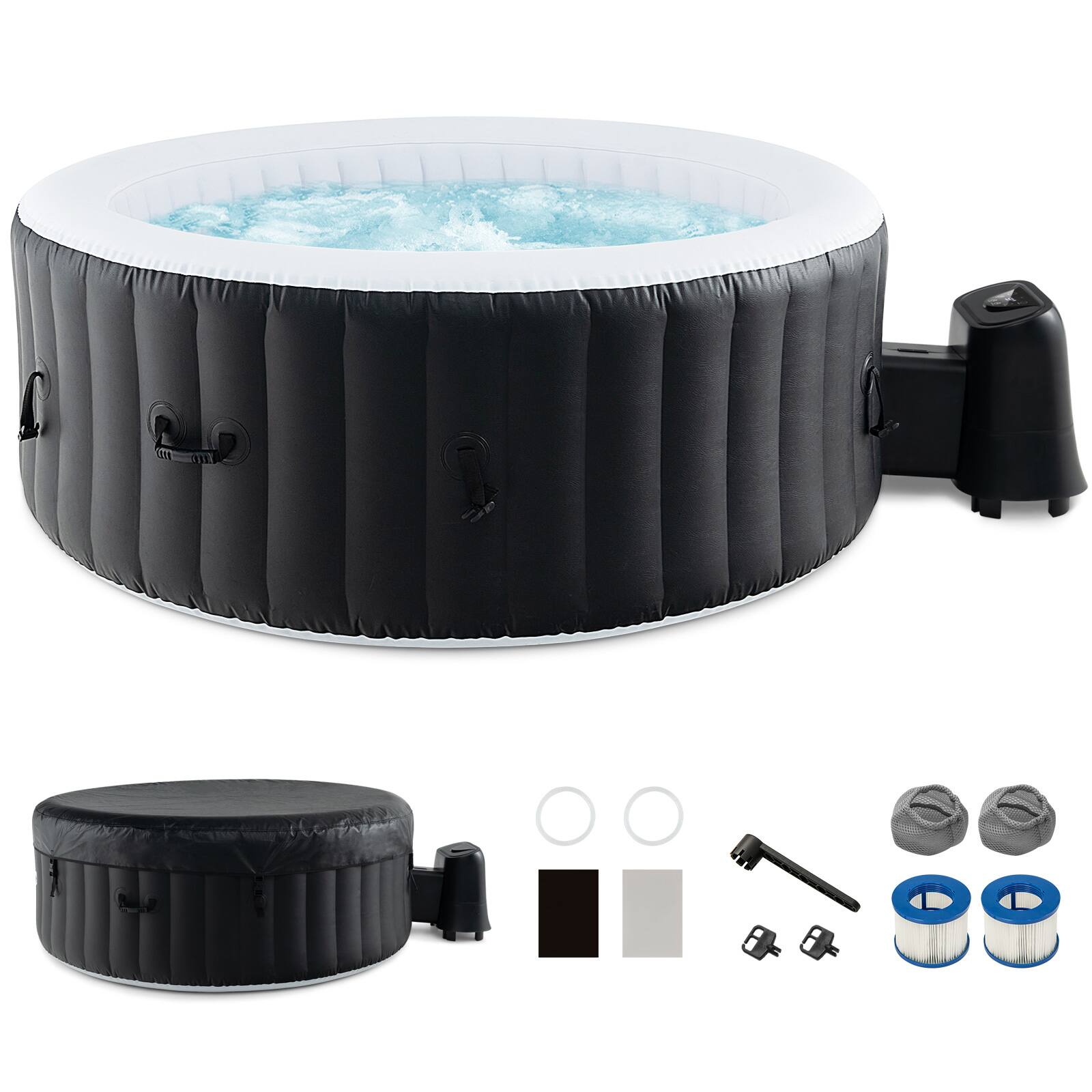 Alt View 10. HONGGE - Inflatable Hot Tub Spa with Bubble Jets and Heating System.