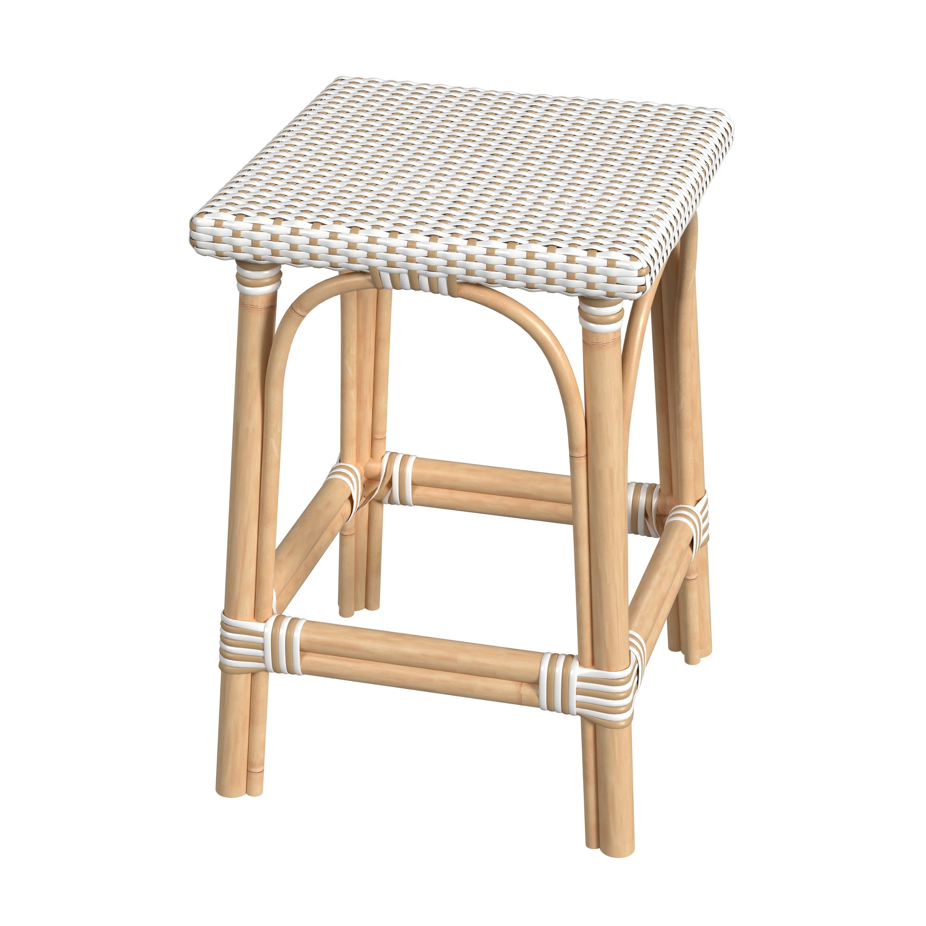 Butler Specialty - Riviera 24 in. Seat Height Square Rattan Backless Counter Stool - Tan