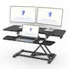 Front. FlexiSpot - FlexiSpot M7 Series 42"W Manual Adjustable Standing Desk Converter, Black - Black.