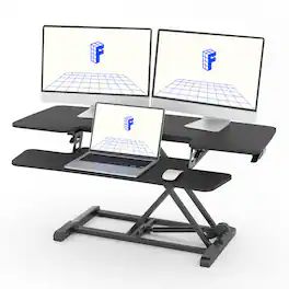 FlexiSpot - M7 Series 42"W Manual Adjustable Standing Desk Converter - Black