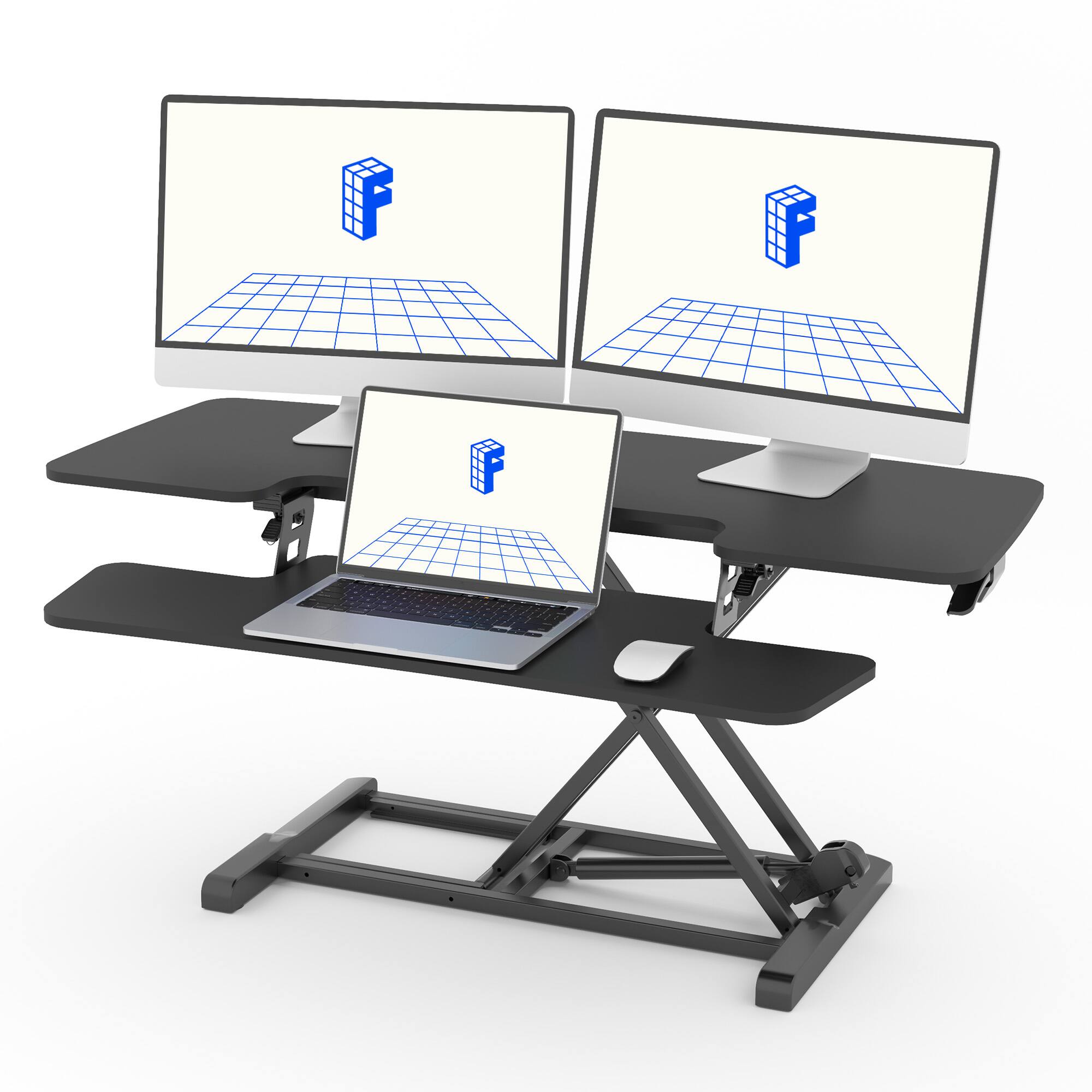 Front. FlexiSpot - FlexiSpot M7 Series 42"W Manual Adjustable Standing Desk Converter, Black - Black.