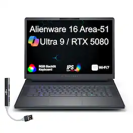 Alienware - 16 Area-51 AA16250 Laptop 16.0 WQXGA Display (Ultra 9- 275HX, 32GB, 2TB SSD, Win 11 Pro) w/USB Hub - Liquid Teal