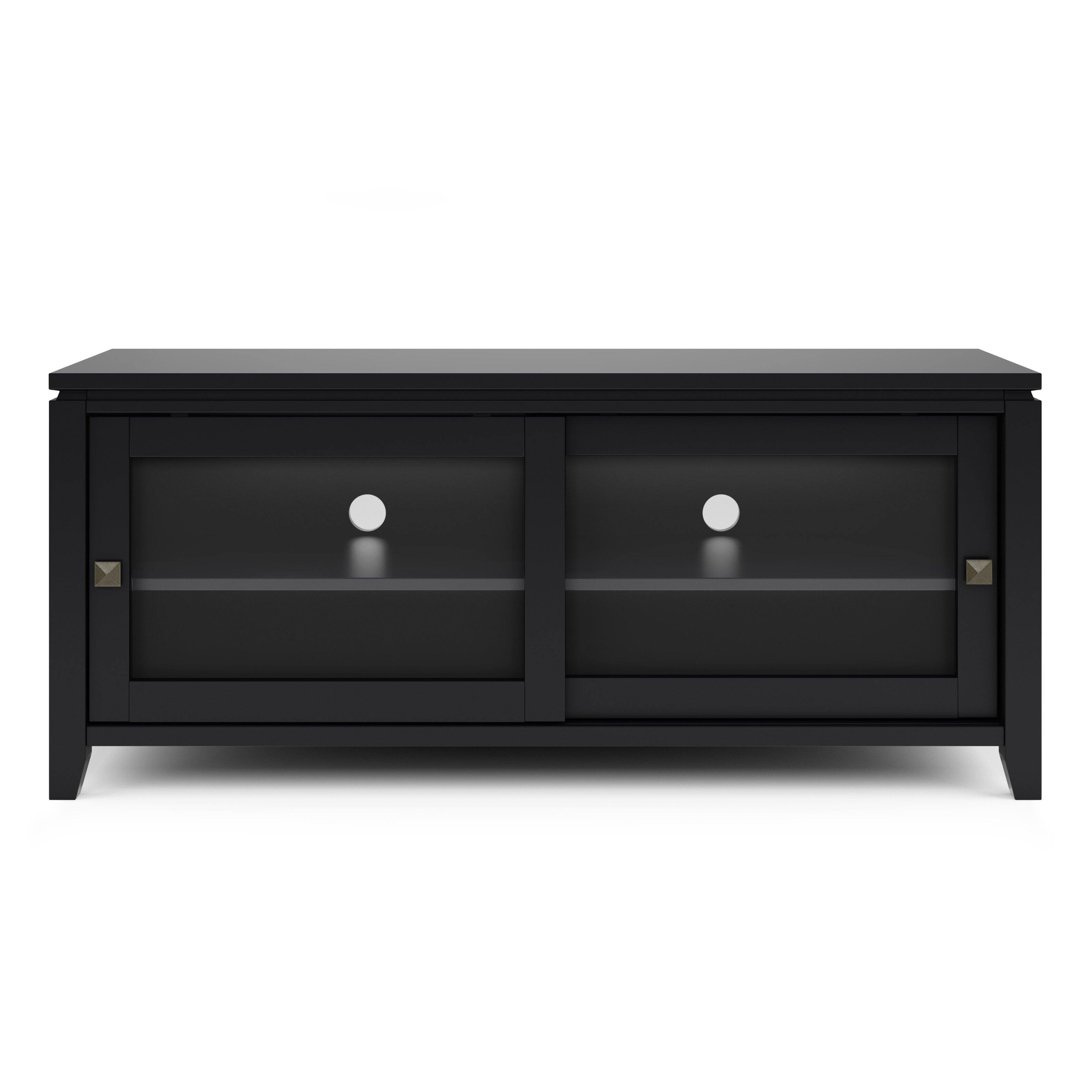 Alt View 3. Simpli Home - Cosmopolitan SOLID WOOD 48 inch Wide Contemporary TV Media Stand in Black For TVs up to 55 inches - Black.