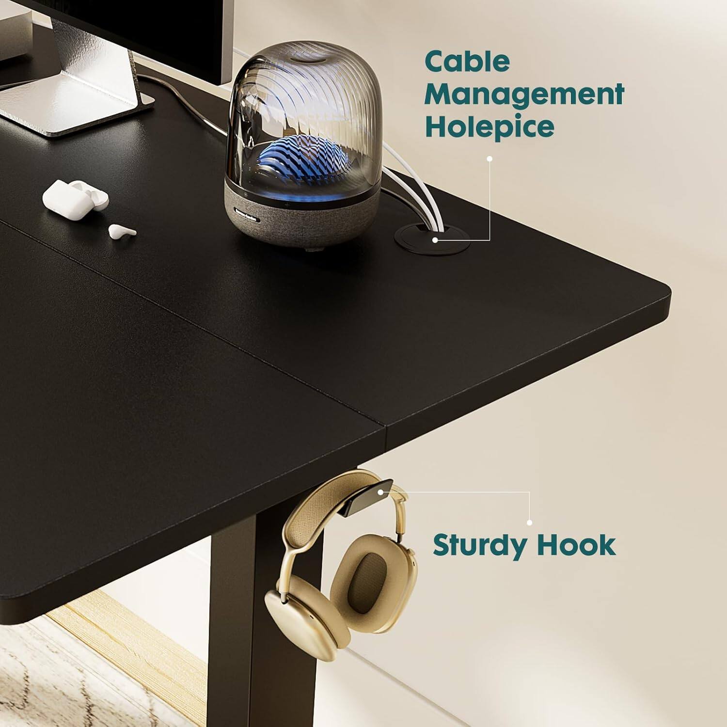 Cable Management Holepice  
Sturdy Hook