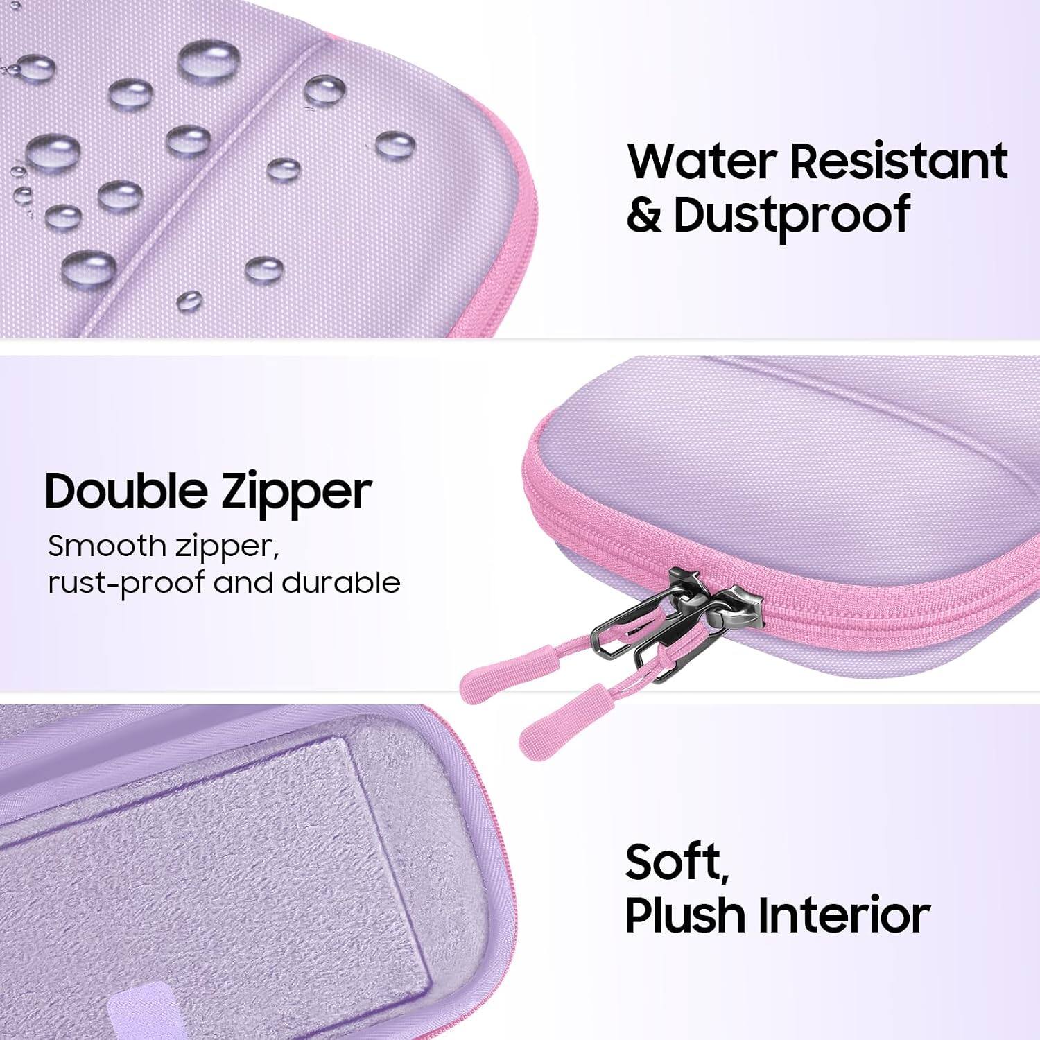 Water Resistant & Dustproof

Double Zipper
Smooth zipper, rust-proof and durable

Soft, Plush Interior