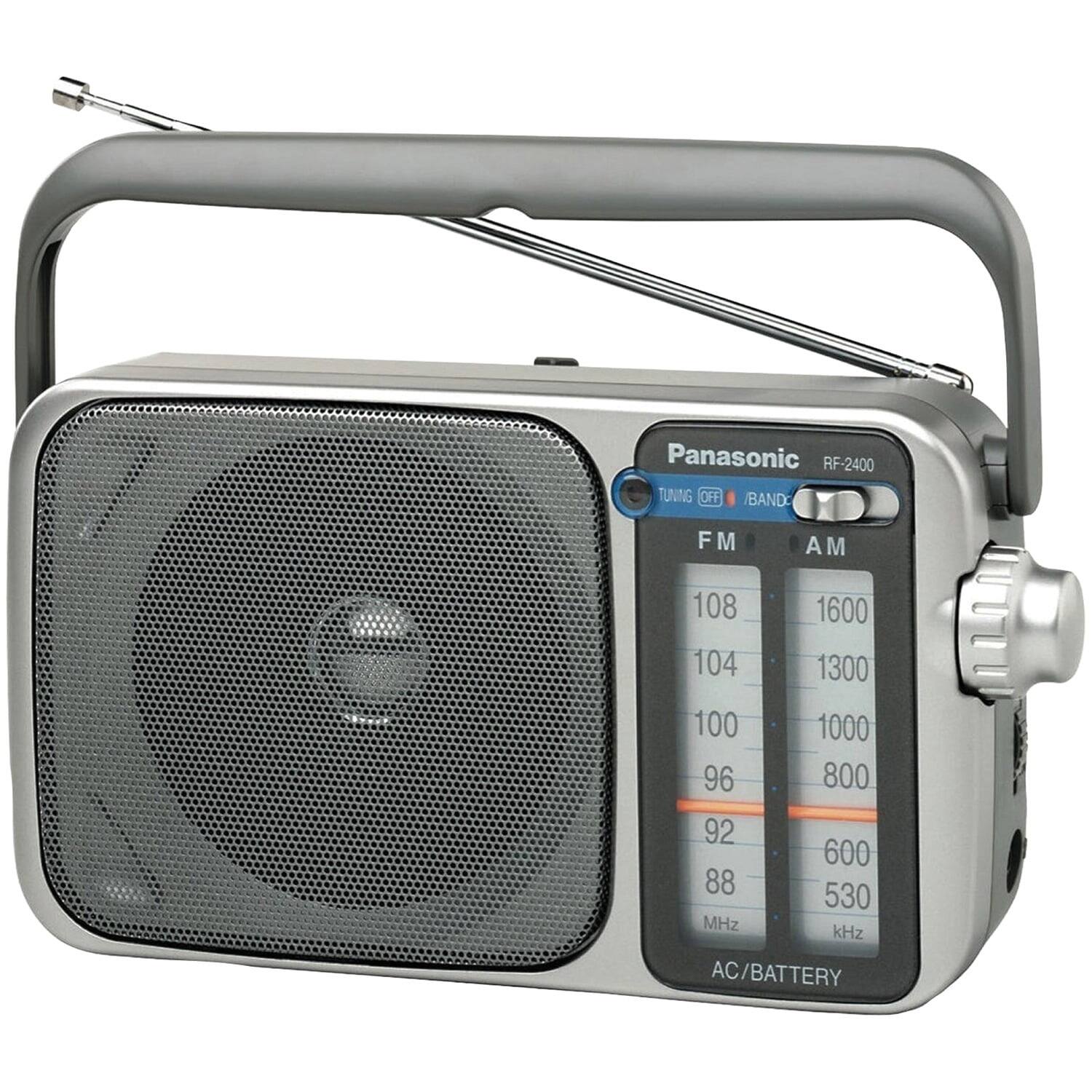 Panasonic RF-2400  
TUNING OFF  
BAND  
FM AM  
108 1600  
104 1300  
100 1000  
96 800  
92 600  
88 530  
MHz kHz  
AC/BATTERY