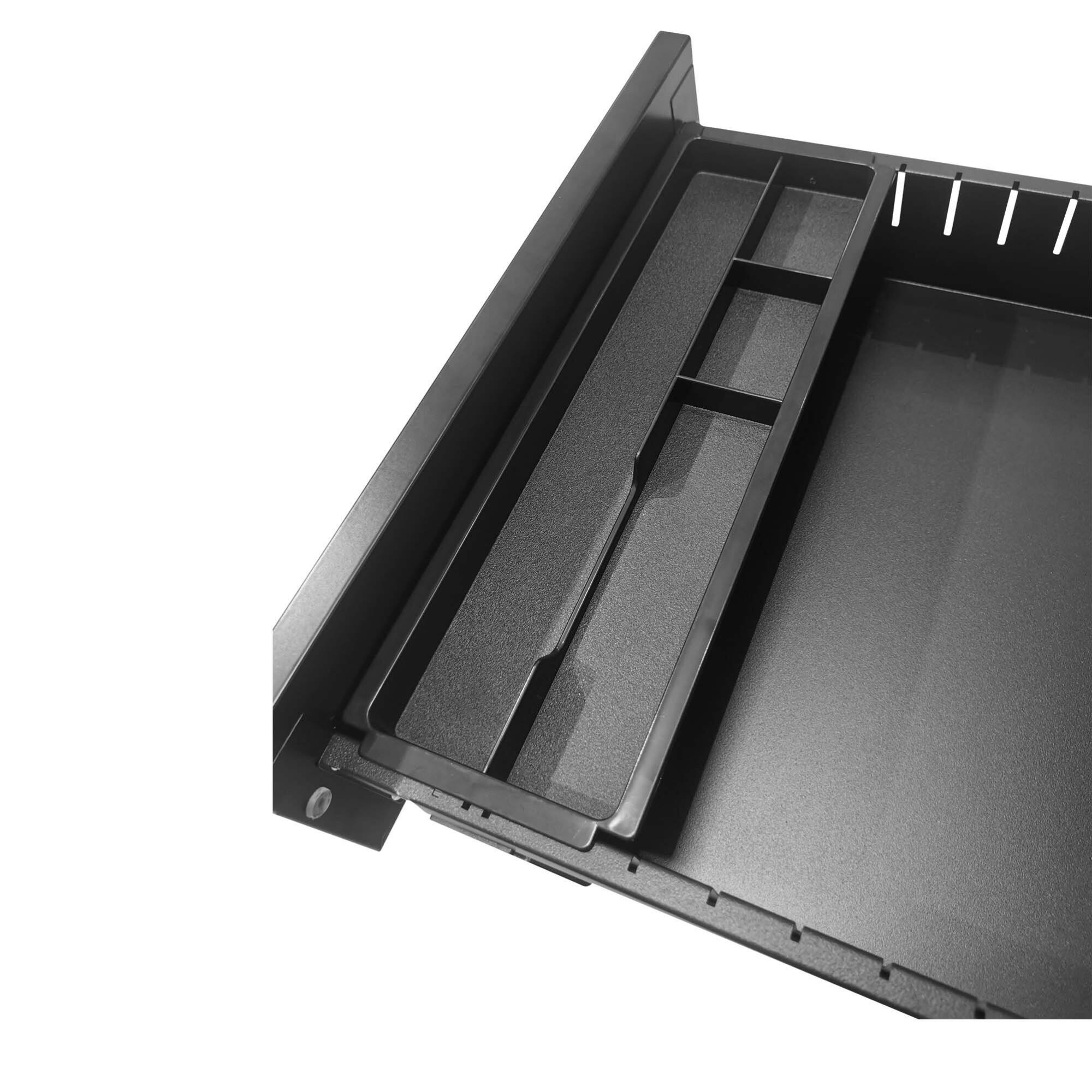 Alt View 5. GOODSILO - Fully Assembled Locking Mobile File Cabinet on Casters - 3 Drawers - Black.