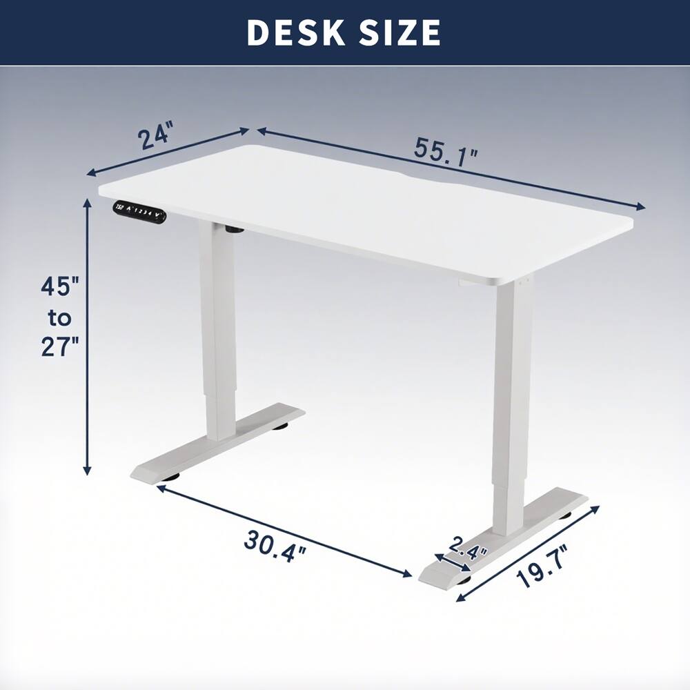 DESK SIZE

24" 55.1" F

45" to 27" 30.4" 2.4" 19.7"
