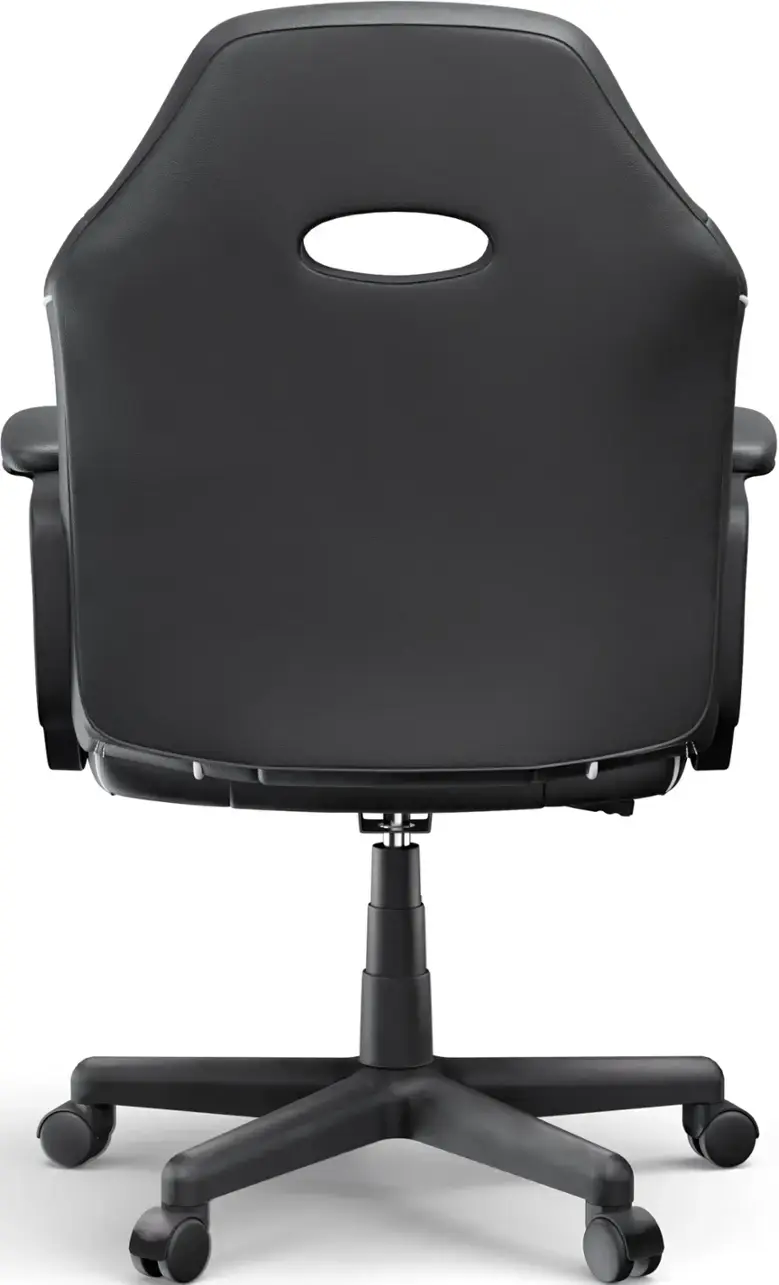 Alt View 2. ACGAM - Slim Gaming Chair, Ergonomic Office Chair with Superior Leather, 360° Swivel and Height Adjustment for Home Office - Black.