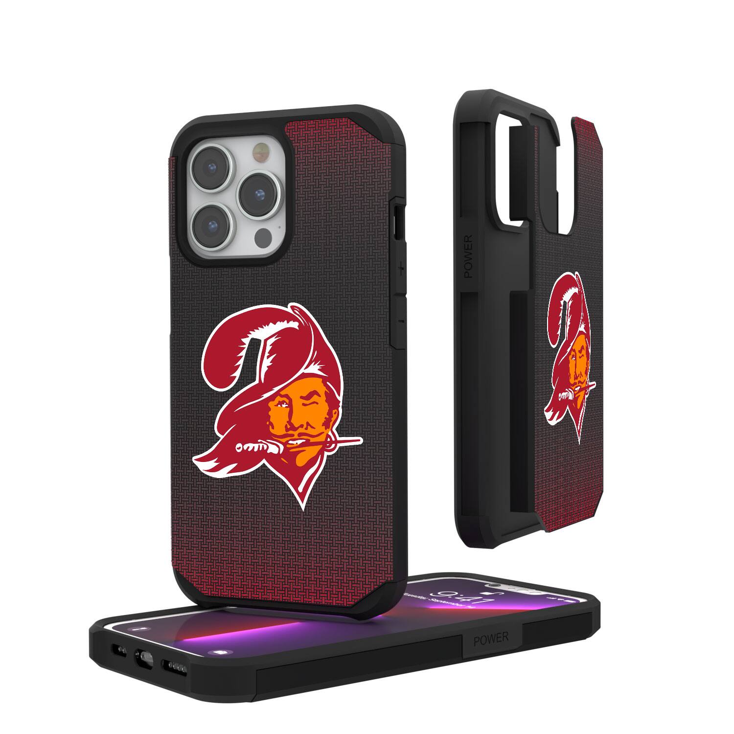 Keyscaper - NFL - Tampa Bay Buccaneers Linen Logo iPhone Rugged Case - 15 Pro Max - Black price history on PriceWatchPro