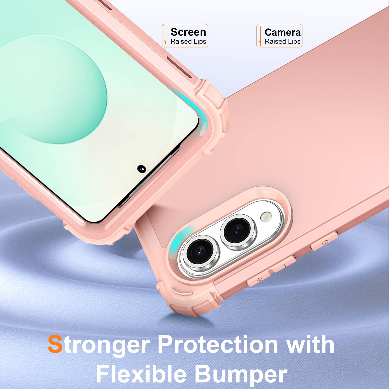 Screen Raised Lips  
Camera Raised Lips  
Stronger Protection with Flexible Bumper