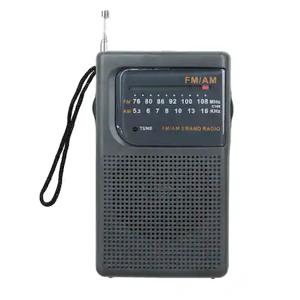 FM/AM
FM 76 80 86 92 100 108 MHz
AM 5.3 6 7 8 10 13 16 KHz
TUNE
FM/AM 2 BAND RADIO