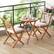 Alt View 4. Costway - 3 PCS Acacia Wood Patio Bistro Set Folding Outdoor Table and Chairs with Cushions - Off White,Natural.