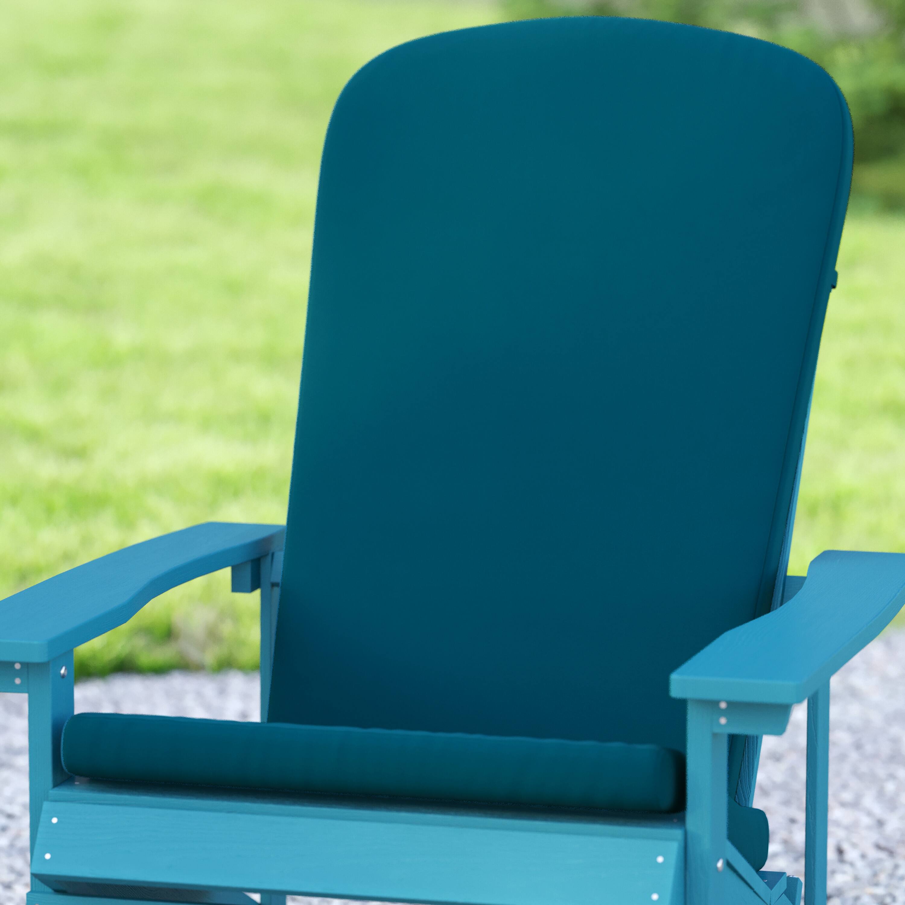 Alt View 5. Emma + Oliver - Hammond All-Weather Indoor and Outdoor Cushions for Adirondack Chairs and High Back Patio Chairs - Teal.
