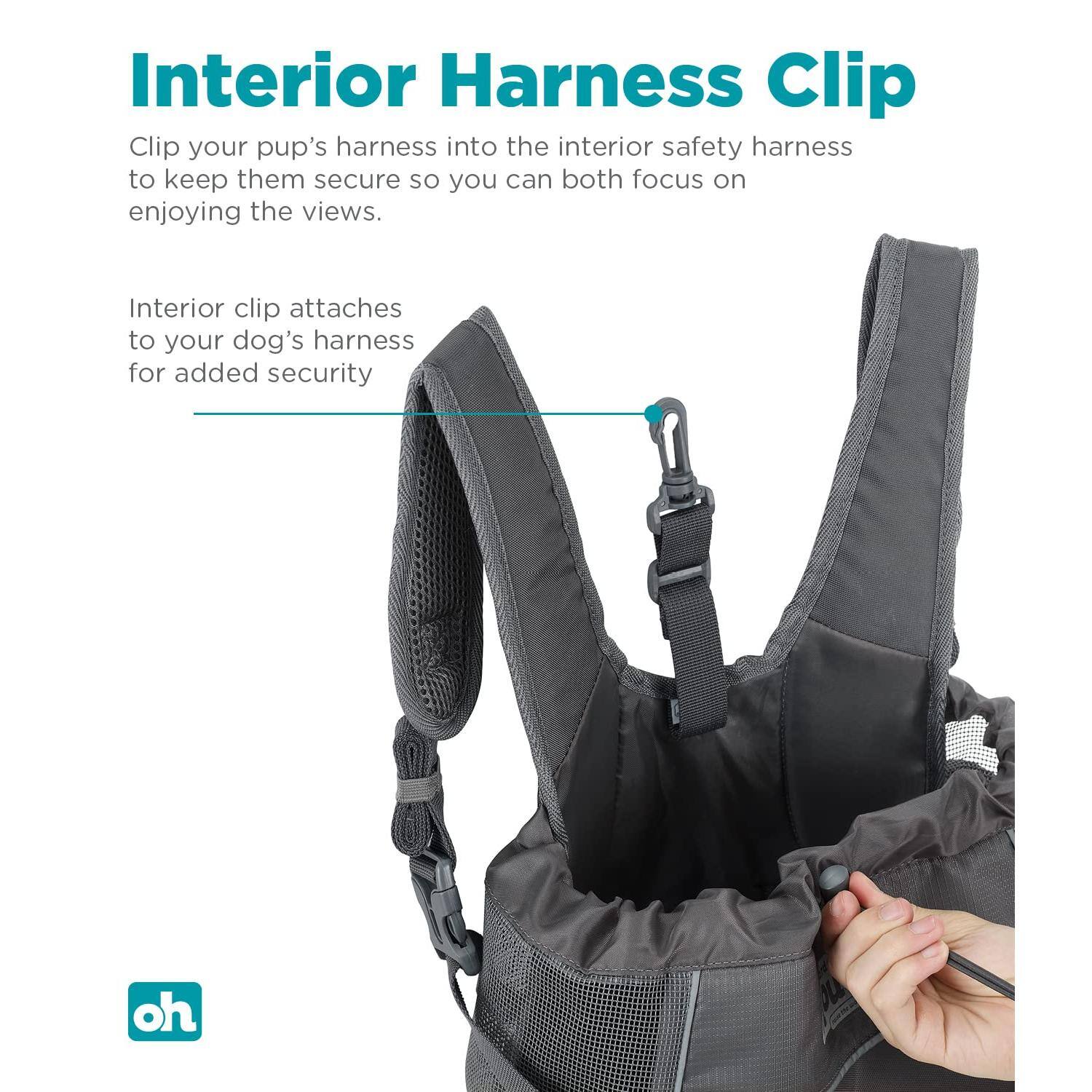 Interior Harness Clip

Clip your pup's harness into the interior safety harness to keep them secure so you can both focus on enjoying the views.

Interior clip attaches to your dog's harness for added security