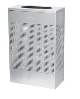 Alpine Industries - 13 Gallon Stainless Steel Square Perforated Trash Can - Silver