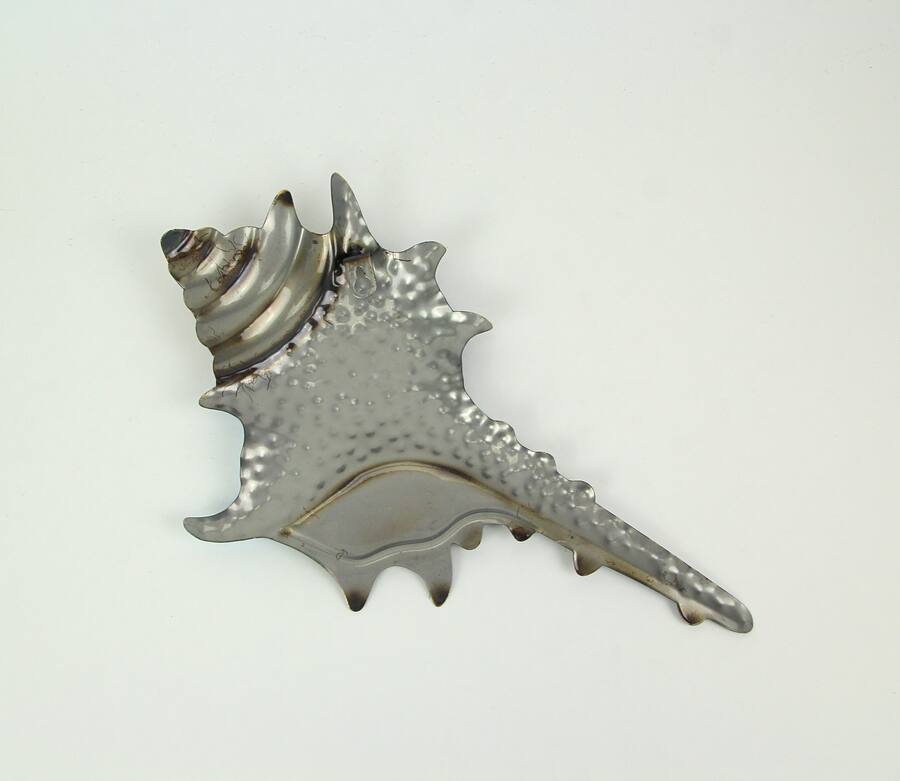 Mayrich Company Set of 3 Blue Metal Seashell Decorations Wall Hanging ...
