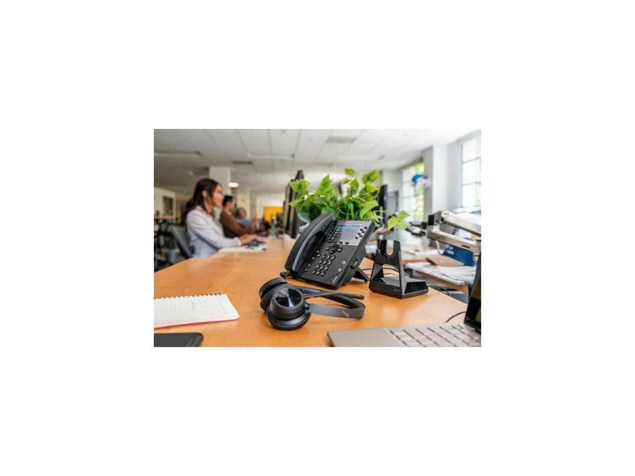 Alt View 1. HP - Poly Voyager 4320 USB-C Headset - Wired/Wireless, Bluetooth, Stereo, On-ear, Binaural, Ear-cup - Black.