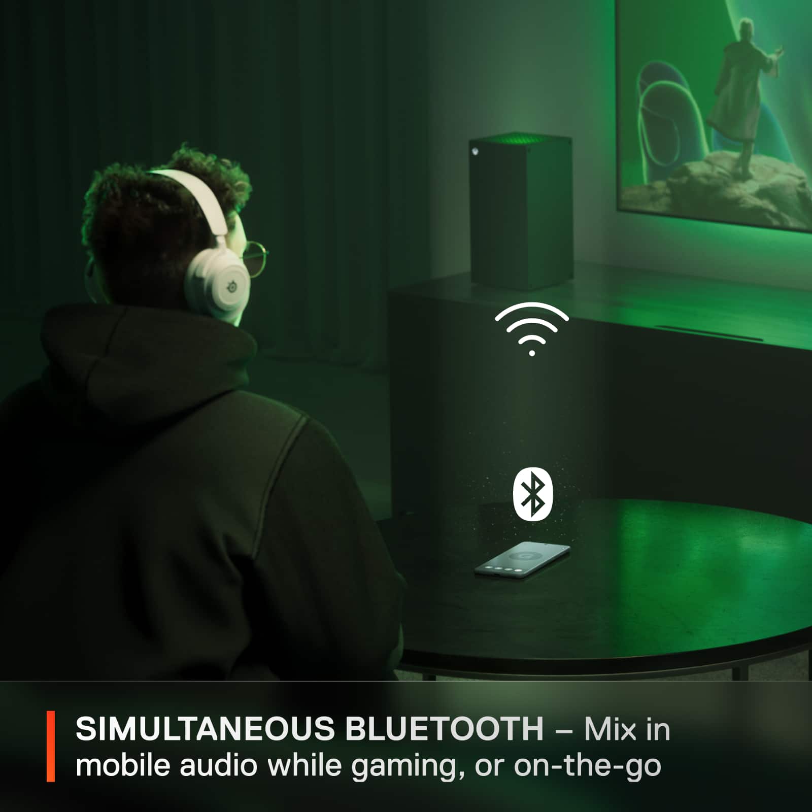 Simultaneous Bluetooth - Mix in mobile audio while gaming, or on-the-go.