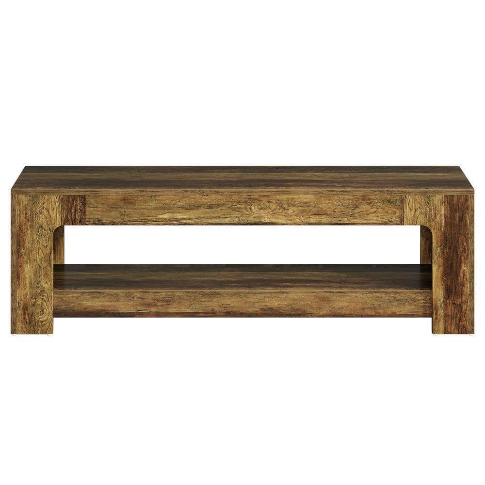 Alt View 2. Kadyn - 63-Inch Farmhouse TV Stand for 75-Inch TVs, Rustic Media Console with Storage Shelves, Brown - Brown.