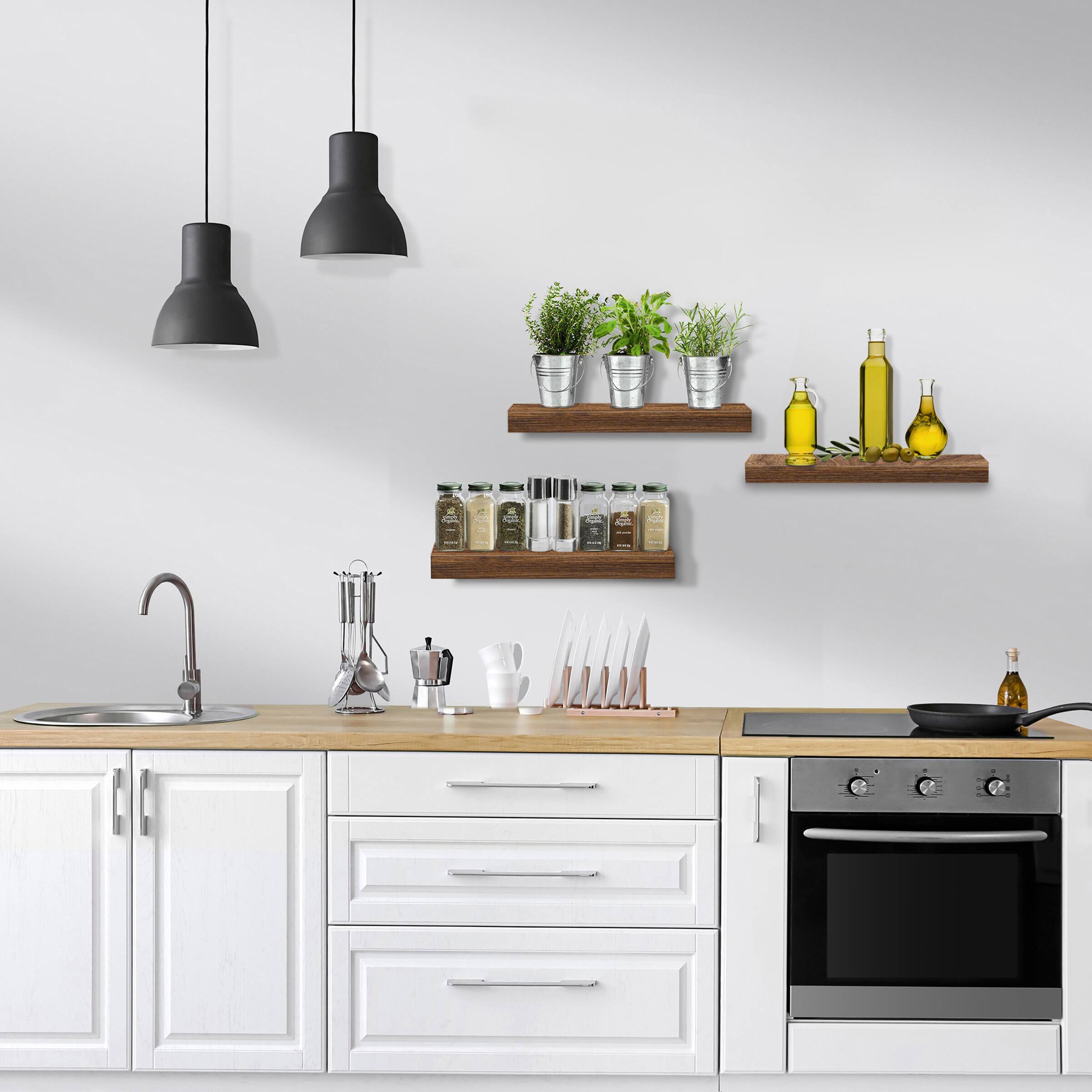 Alt View 1. Sorbus - Sorbus Floating Shelves for Wall, Bathroom Shelves Wall Mounted for Kitchen, Bedroom, Bathroom Storage Over Toilet - Walnut.