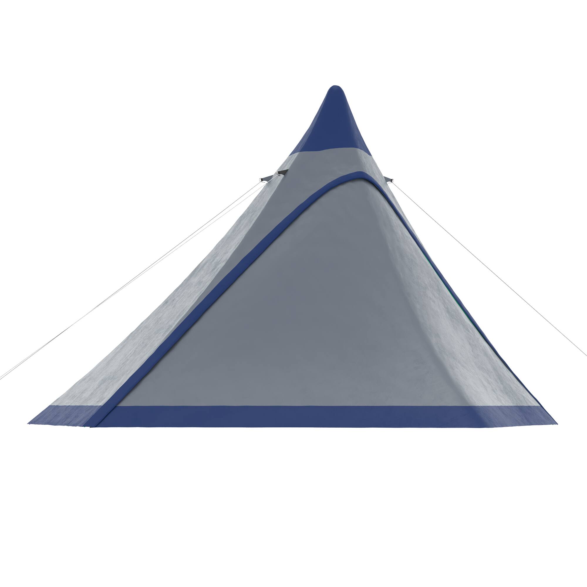 Alt View 8. Outsunny - 15.4'x15.4'x8.5' Teepee Tent, Waterproof Camping Tent with Porch Area, Floor and Carry Bag - Blue.