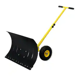 Winado - Snow Shovel with Wheels Heavy-Duty Metal Snow Pusher Adjustable
