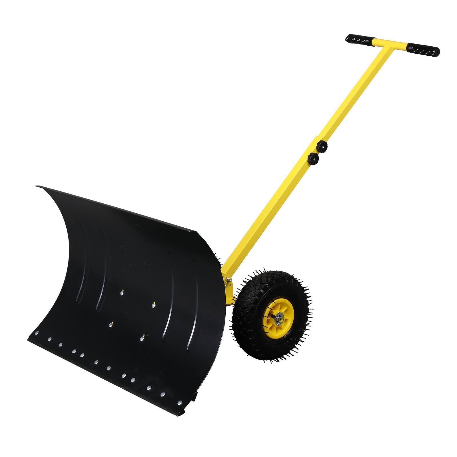 Front. Winado - Snow Shovel with Wheels Heavy-Duty Metal Snow Pusher Adjustable.