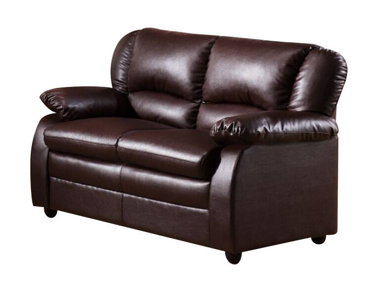 Angle. Kings Brand Furniture - Kings Brand Furniture Abanda Leather Loveseat, Brown - Brown.