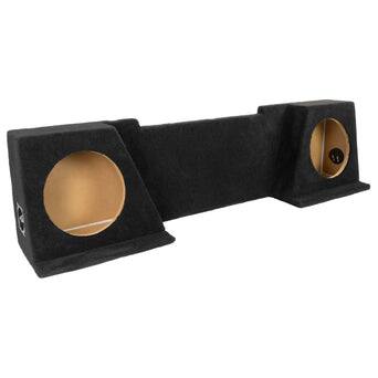 Front. NVX - 2008-2013 Silverado/Sierra Extended Cab - Custom-Fit Empty Dual 12" Sealed Subwoofer Enclosure - Black.