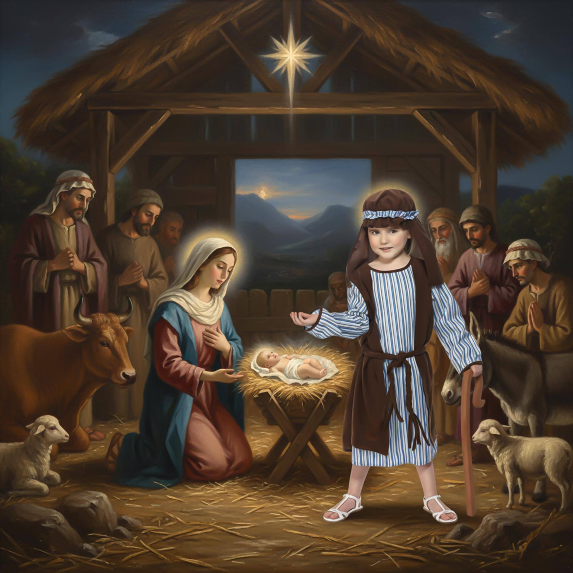 Alt View 4. Smiffys - Shepherd Nativity with Staff Costume Accessory Small - Multi-Colored.