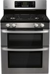 Front Standard. LG - 30" Self-Cleaning Freestanding Double Oven Gas Range - Stainless-Steel.