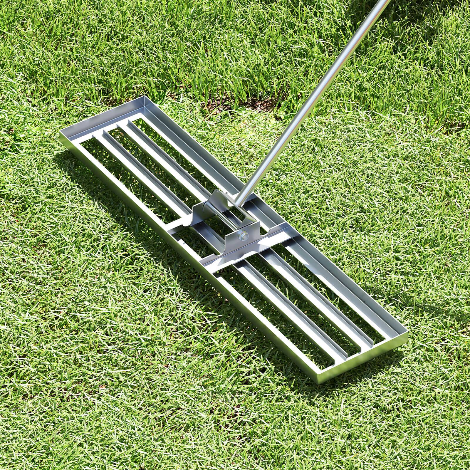 Alt View 1. Costway - Costway Lawn Leveling Rake 42" x 10" Heavy Duty Level Lawn Tool for Garden Backyard/Lawn - Silver.