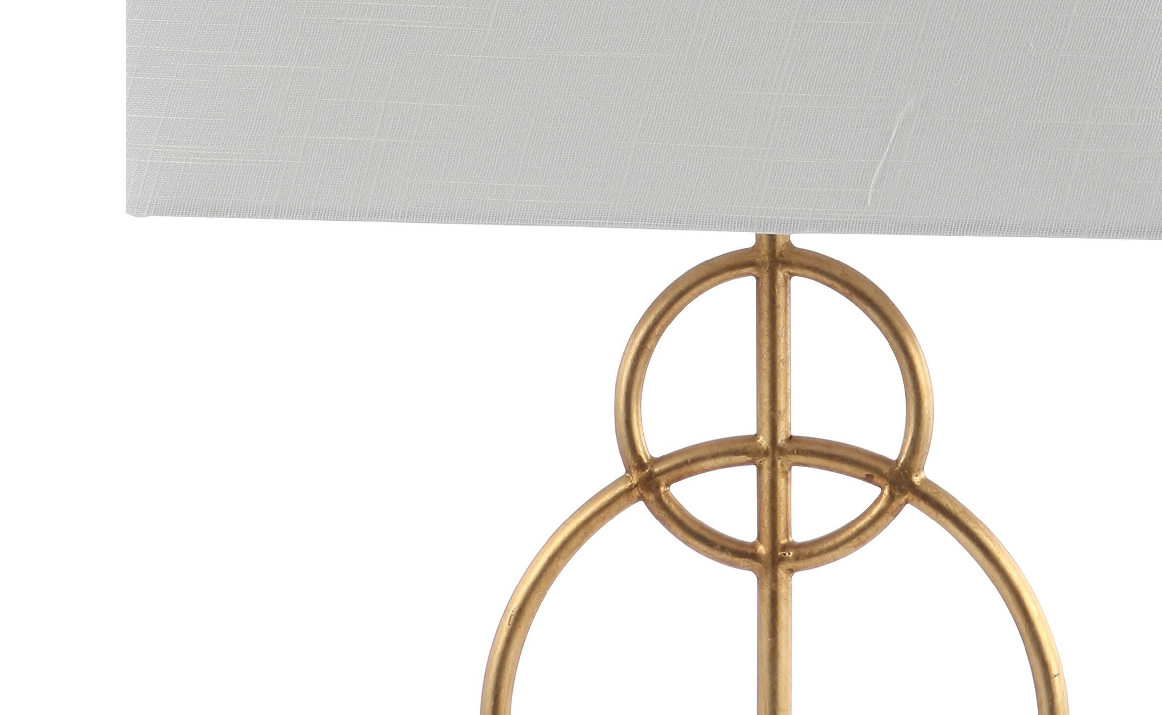 Alt View 4. Jonathan Y - Haines 26" Modern Circle Marble/Metal LED Table Lamp, Gold - Gold Leaf/White.