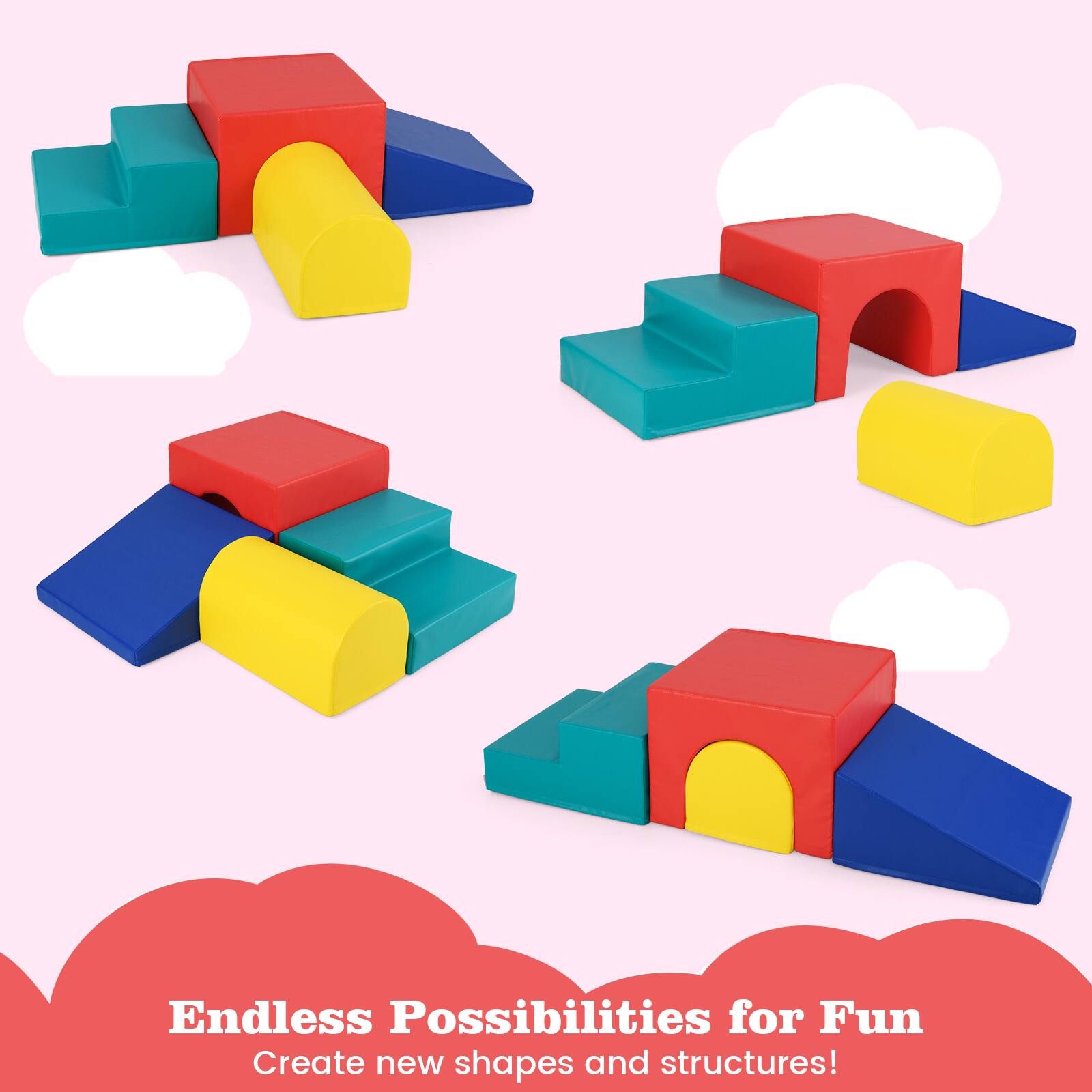 Endless Possibilities for Fun  
Create new shapes and structures!