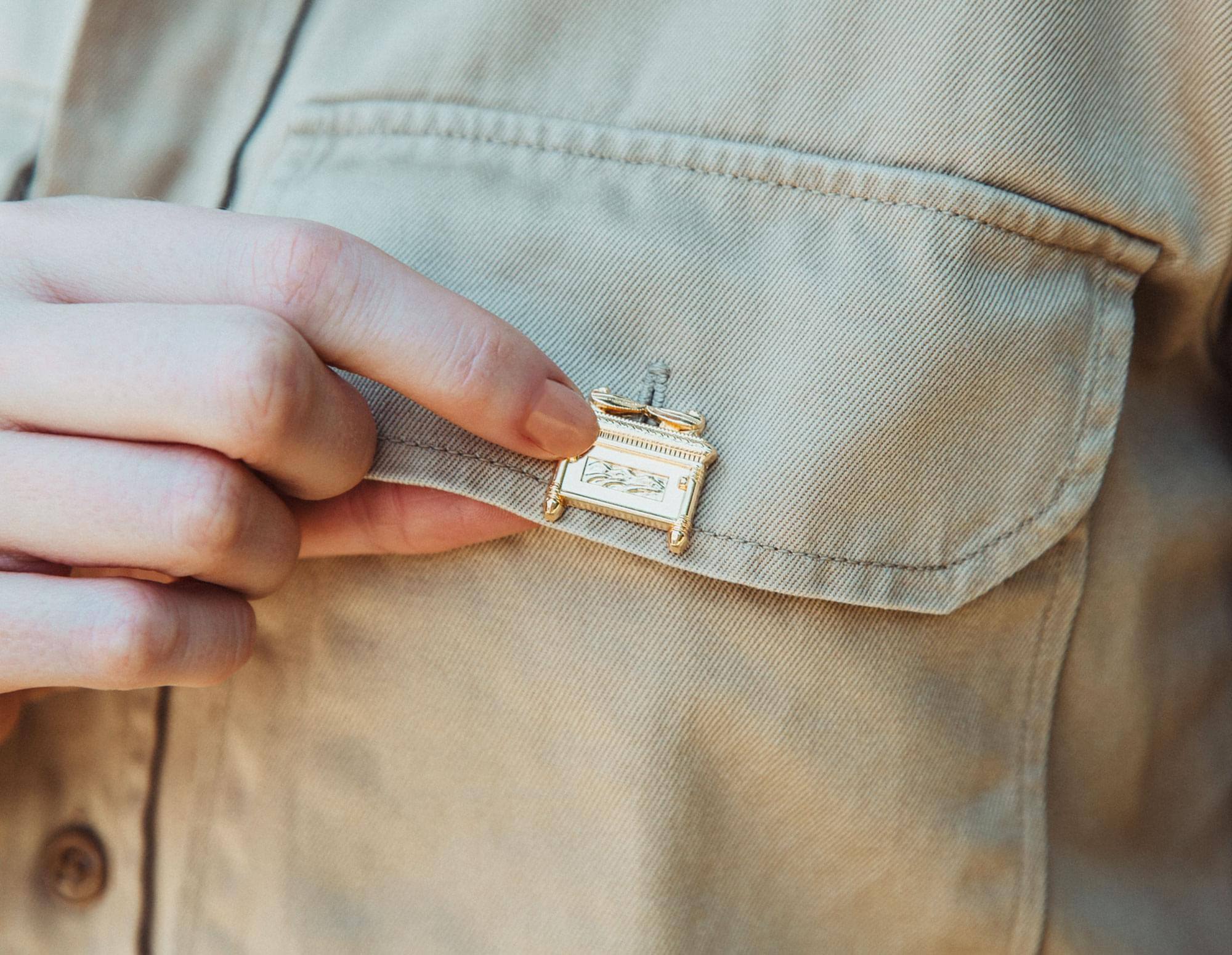Alt View 4. SalesOne LLC - Indiana Jones and The Raiders Of The Lost Ark Covenant Metal Pin - Gold.