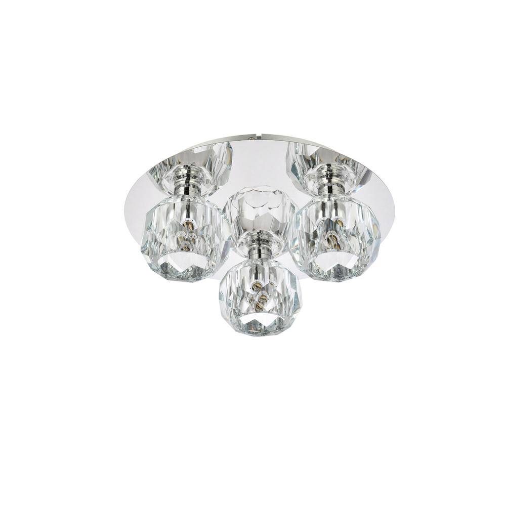 Back. Elegant Lighting - Graham 3 Light Ceiling Lamp in Chrome - Chrome And Clear.