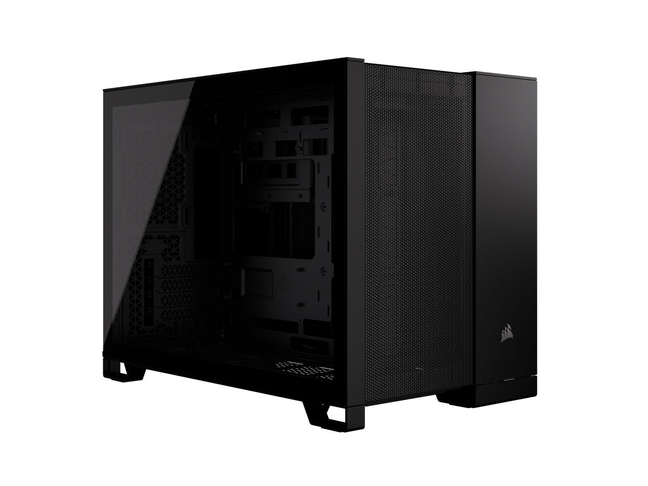 CORSAIR - 2500D AIRFLOW Micro ATX Dual Chamber Case – Full Mesh Panels – 11x 120mm Fans – 4x AIO Radiator Mounts - Black