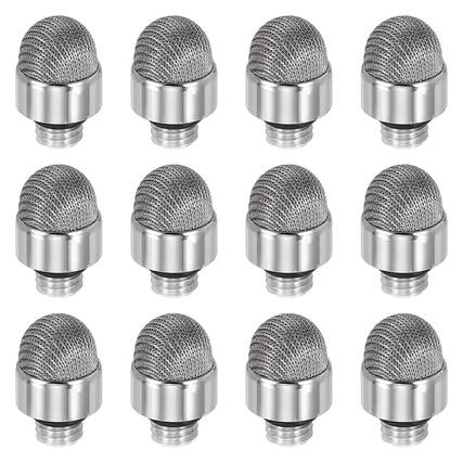 Front. Unique Bargains - 12pcs 14mm Fiber Mesh Tips with External Thread for Capacitive Stylus Pen Replacement - Gray.