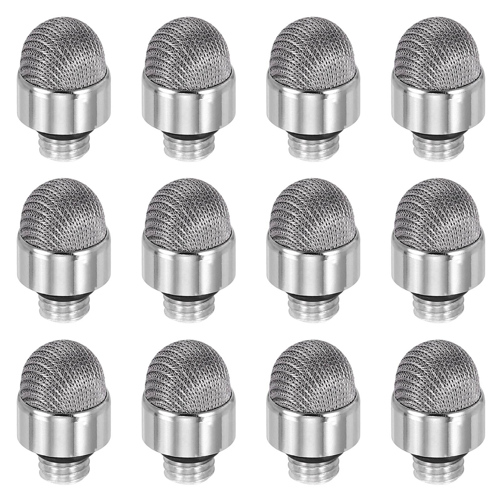 Front. Unique Bargains - 12pcs 14mm Fiber Mesh Tips with External Thread for Capacitive Stylus Pen Replacement - Gray.