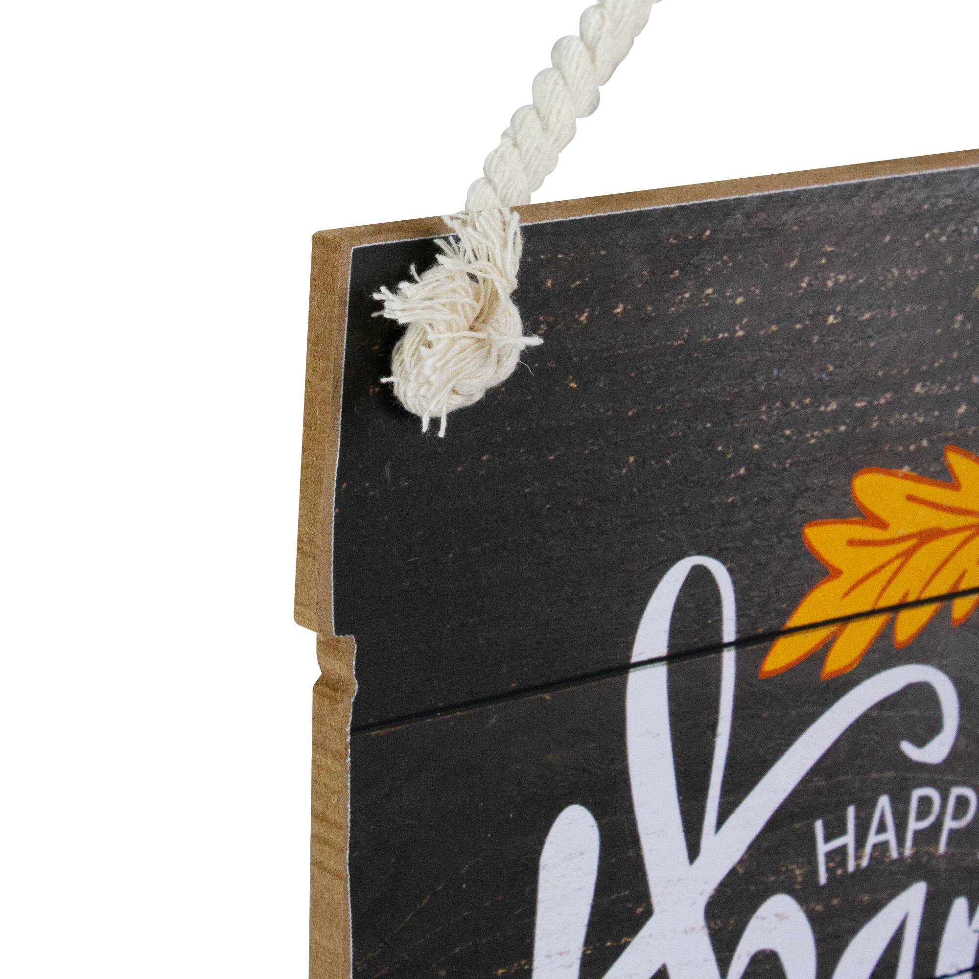 Alt View 2. Northlight - Happy Thanksgiving Wooden Hanging Wall Sign - 15" - Brown.