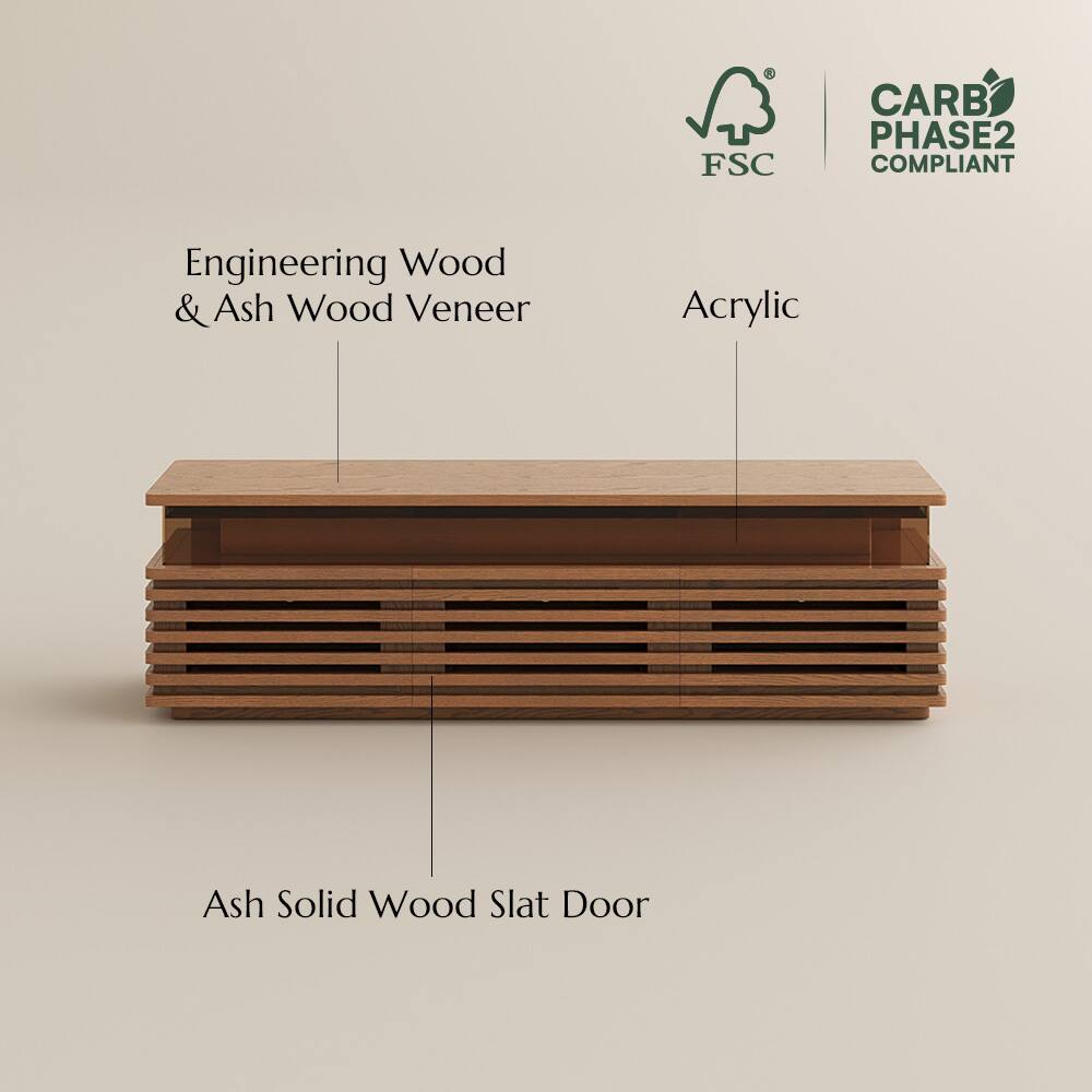 FSC CARB PHASE2 COMPLIANT  
Engineering Wood & Ash Wood Veneer  
Acrylic  
Ash Solid Wood Slat Door