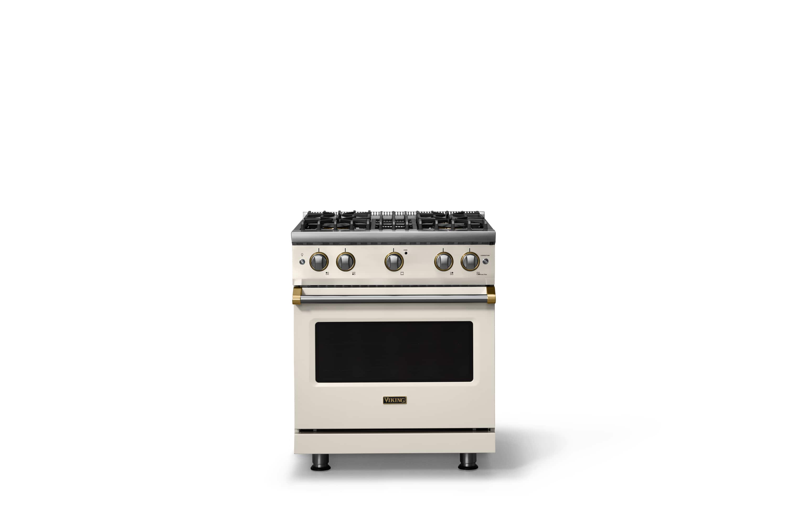 Viking - 30 in. Wide Pro 5 Series 4.0 Cu. Ft. Freestanding Sealed 4 Burner Gas Convection Range - Pure White/Brushed Brass - Pure White price history on PriceWatchPro