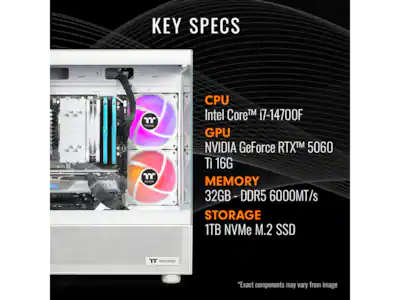 Thermaltake i1460TGS V170S i7 14700F 32GB DDR5 1TB SSD RTX 5060 Ti Thermaltake i1460TGS V170S i7 14700F 32GB DDR5 1TB SSD RTX 5060 Ti