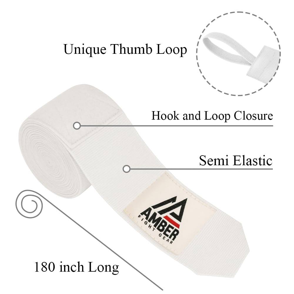 Unique Thumb Loop Hook and Loop Closure Semi Elastic FIGHT GEAR 180 inch Long