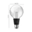 The image shows a white light bulb with the text "2.41 inch 4.11" on it. The bulb is a Philips Hue light bulb.